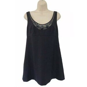 Rebecca Taylor Black Embellished Neck Slvless Top